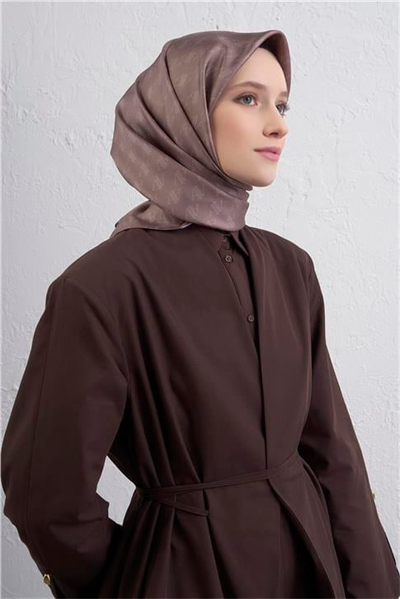 Armine Monogram Desenli Saf İpek Twill Eşarp 9412D 89