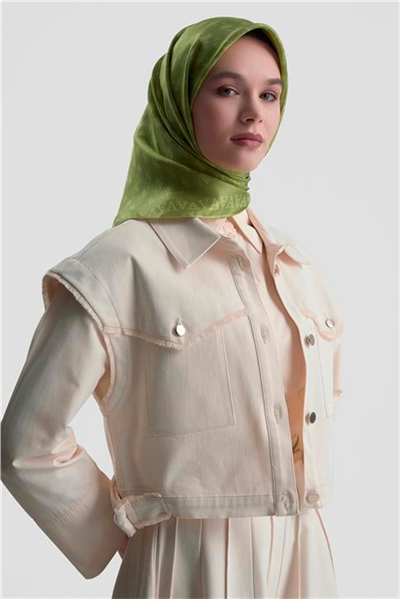 Armine Monogram Desenli Saf İpek Twill Eşarp 9412D 90