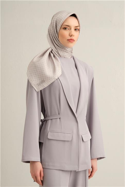 Armine Monogram Desenli Saf İpek Twill Eşarp 9345D 55
