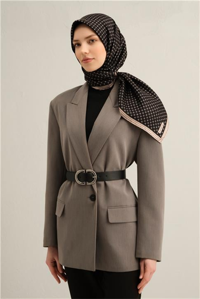Armine Monogram Desenli Saf İpek Twill Eşarp 9345D 07