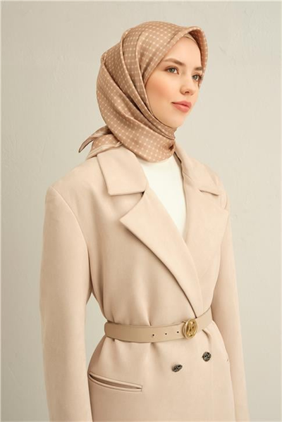 Armine Monogram Desenli Saf İpek Twill Eşarp 9345D 13