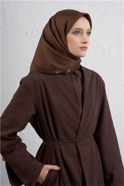 Armine Monogram Desenli Saf İpek Twill Eşarp 9401D 80