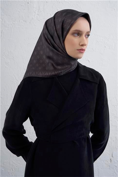 Armine Monogram Desenli Saf İpek Twill Eşarp 9412D 01