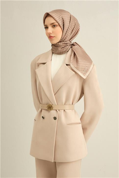 Armine Monogram Desenli Saf İpek Twill Eşarp 9345D 12