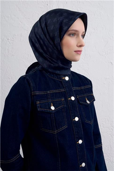 Armine Monogram Desenli Saf İpek Twill Eşarp 9412D 03