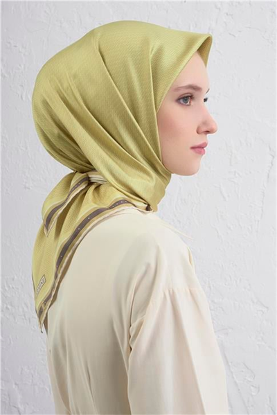 Armine Monogram Desenli Saf İpek Twill Eşarp 9401D 34