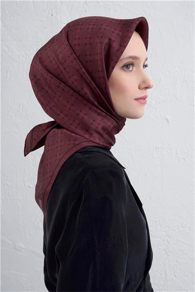 Armine Monogram Desenli Saf İpek Twill Eşarp 9440D 56