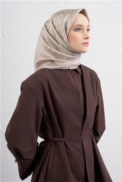Armine Monogram Desenli Saf İpek Twill Eşarp 9412D 82