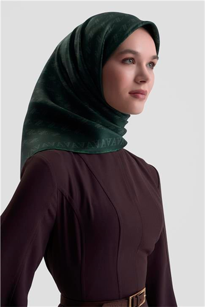 Armine Monogram Desenli Saf İpek Twill Eşarp 9412D 81