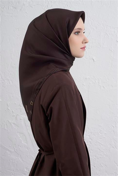 Armine Monogram Desenli Saf İpek Twill Eşarp 9401D 55