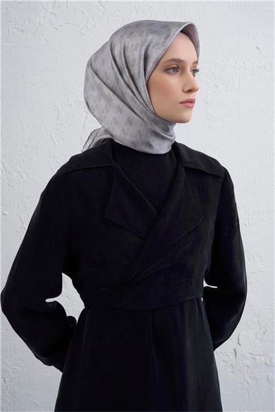 Armine Monogram Desenli Saf İpek Twill Eşarp 9412D 87