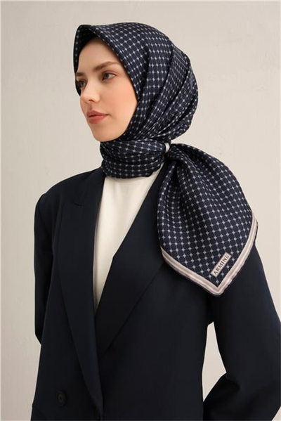 Armine Monogram Desenli Saf İpek Twill Eşarp 9345D 11