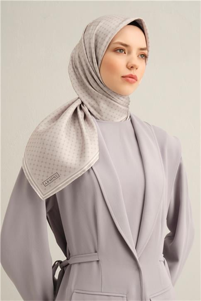 Armine Monogram Desenli Saf İpek Twill Eşarp 9345D 55