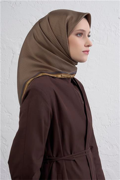 Armine Monogram Desenli Saf İpek Twill Eşarp 9401D 08