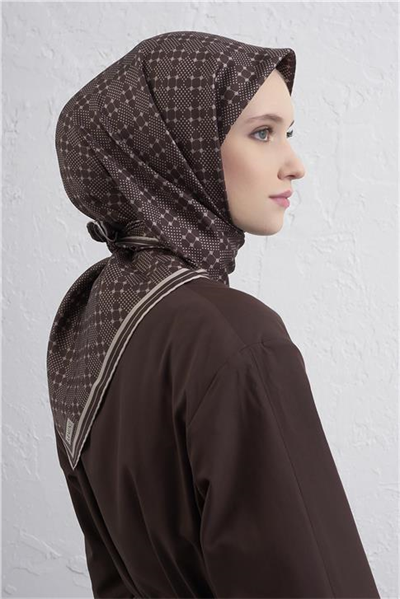 Armine Monogram Desenli Saf İpek Twill Eşarp 9440D 59