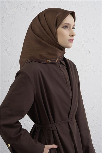 Armine Monogram Desenli Saf İpek Twill Eşarp 9401D 80