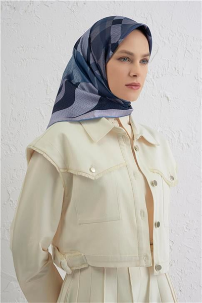 Armine Monogram Desenli Saf İpek Twill Eşarp 9429D 31