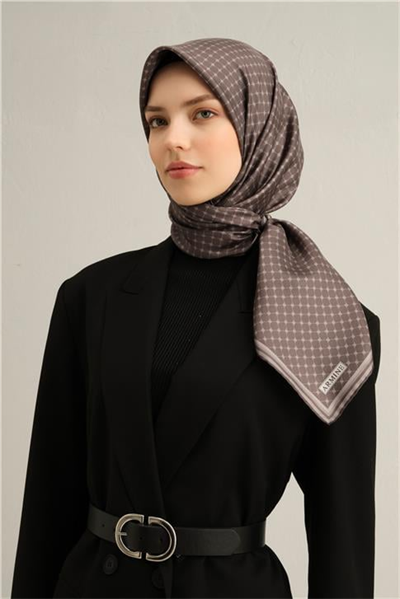 Armine Monogram Desenli Saf İpek Twill Eşarp 9345D 80