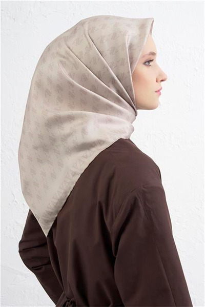 Armine Monogram Desenli Saf İpek Twill Eşarp 9412D 82