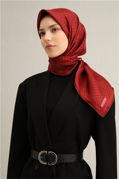 Armine Monogram Desenli Saf İpek Twill Eşarp 9345D 81