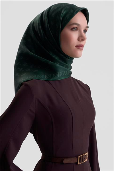 Armine Monogram Desenli Saf İpek Twill Eşarp 9412D 81