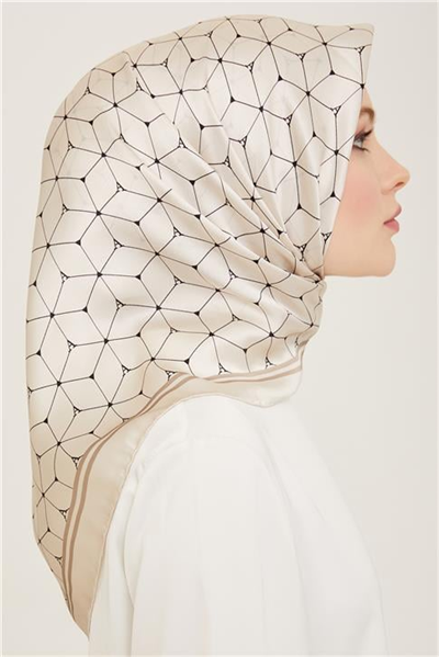 Armine Monogram Desenli Twill İpek Eşarp 24Ya9166 85 01