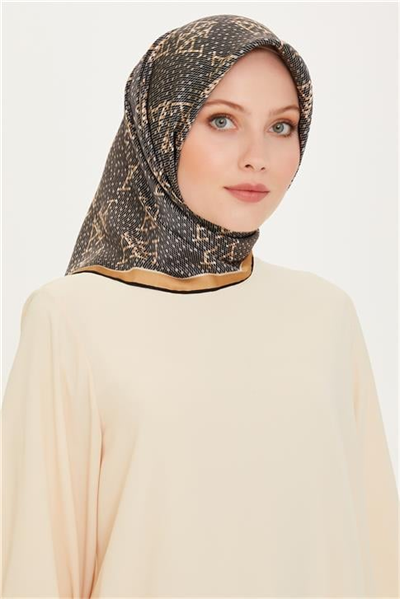 Armine Monogram Desenli Sura Saf İpek Eşarp 9228D 06