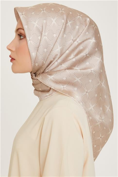 Armine Monogram Desenli Sura Saf İpek Eşarp 9207D 01 01