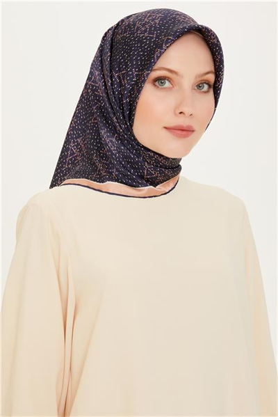 Armine Monogram Desenli Sura Saf İpek Eşarp 9228D 83