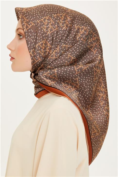 Armine Monogram Desenli Sura Saf İpek Eşarp 9228D 31