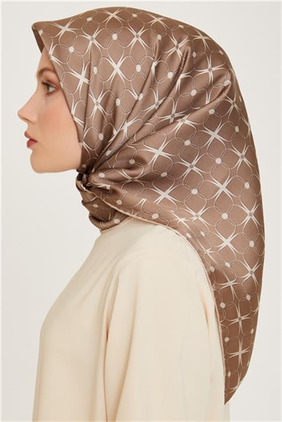 Armine Monogram Desenli Sura Saf İpek Eşarp 9207D 01 31