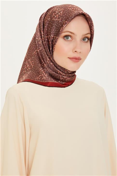 Armine Monogram Desenli Sura Saf İpek Eşarp 9228D 01