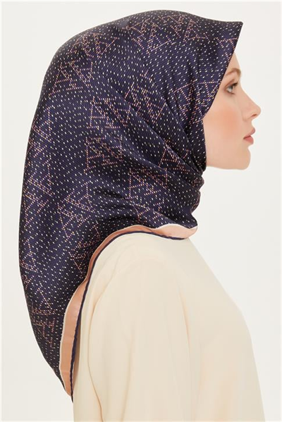 Armine Monogram Desenli Sura Saf İpek Eşarp 9228D 83