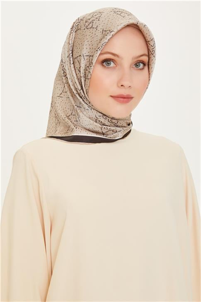 Armine Monogram Desenli Sura Saf İpek Eşarp 9228D 81