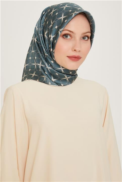 Armine Monogram Desenli Sura Saf İpek Eşarp 9207D 01 83