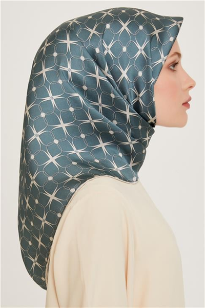 Armine Monogram Desenli Sura Saf İpek Eşarp 9207D 01 83