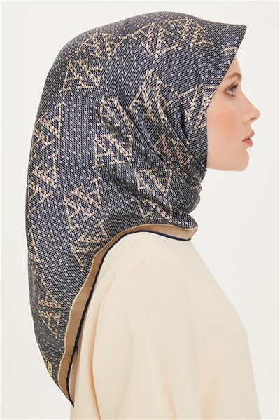 Armine Monogram Desenli Sura Saf İpek Eşarp 9228D 05