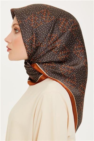 Armine Monogram Desenli Sura Saf İpek Eşarp 9228D 84