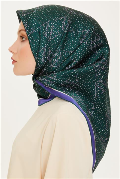 Armine Monogram Desenli Sura Saf İpek Eşarp 9228D 85