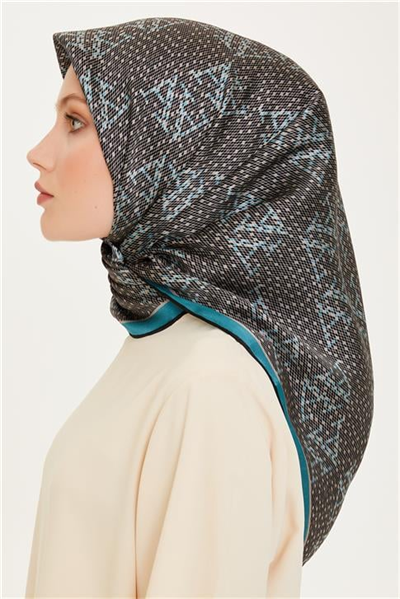 Armine Monogram Desenli Sura Saf İpek Eşarp 9228D 04