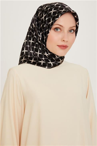 Armine Monogram Desenli Sura Saf İpek Eşarp 9207D 01 04