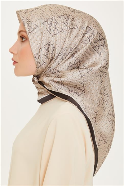 Armine Monogram Desenli Sura Saf İpek Eşarp 9228D 81