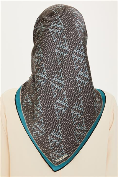 Armine Monogram Desenli Sura Saf İpek Eşarp 9228D 04