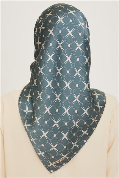 Armine Monogram Desenli Sura Saf İpek Eşarp 9207D 01 83