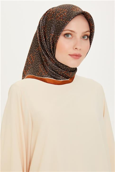 Armine Monogram Desenli Sura Saf İpek Eşarp 9228D 84