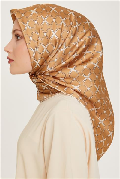 Armine Monogram Desenli Sura Saf İpek Eşarp 9207D 01 05