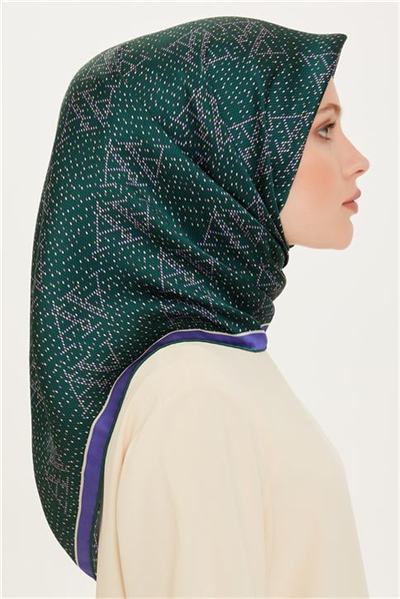Armine Monogram Desenli Sura Saf İpek Eşarp 9228D 85