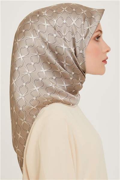Armine Monogram Desenli Sura Saf İpek Eşarp 9207D 01 06