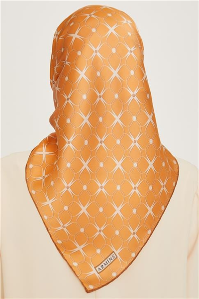 Armine Monogram Desenli Sura Saf İpek Eşarp 9207D 01 32