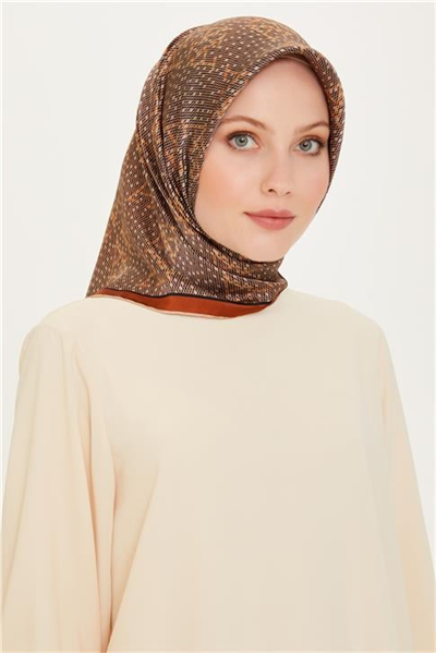 Armine Monogram Desenli Sura Saf İpek Eşarp 9228D 31